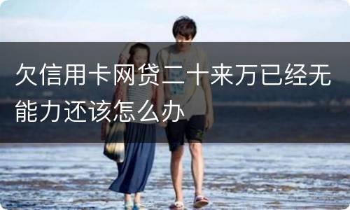 欠信用卡网贷二十来万已经无能力还该怎么办
