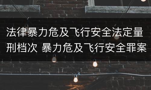 法律暴力危及飞行安全法定量刑档次 暴力危及飞行安全罪案例