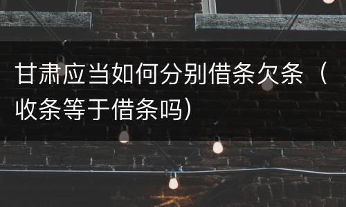 甘肃应当如何分别借条欠条（收条等于借条吗）
