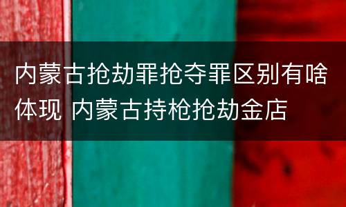 内蒙古抢劫罪抢夺罪区别有啥体现 内蒙古持枪抢劫金店
