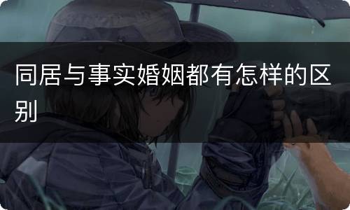 同居与事实婚姻都有怎样的区别