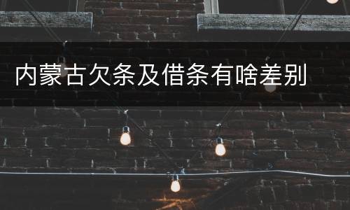 内蒙古欠条及借条有啥差别