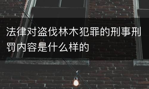 法律对盗伐林木犯罪的刑事刑罚内容是什么样的