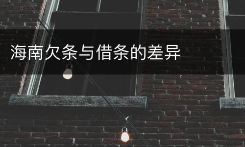 海南欠条与借条的差异