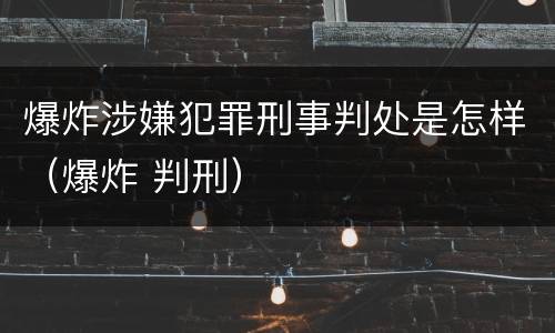 爆炸涉嫌犯罪刑事判处是怎样（爆炸 判刑）