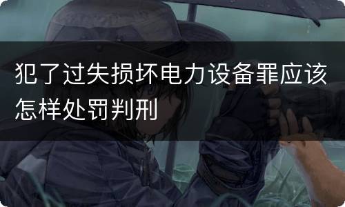 犯了过失损坏电力设备罪应该怎样处罚判刑
