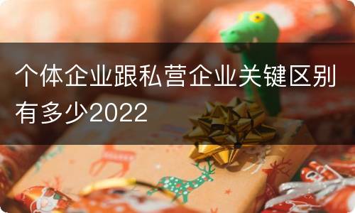 个体企业跟私营企业关键区别有多少2022