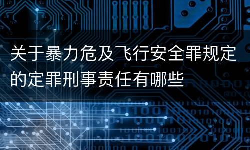 关于暴力危及飞行安全罪规定的定罪刑事责任有哪些