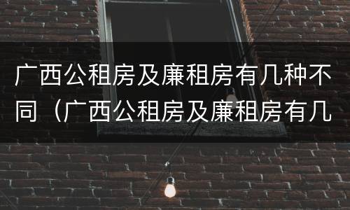 广西公租房及廉租房有几种不同（广西公租房及廉租房有几种不同类型）