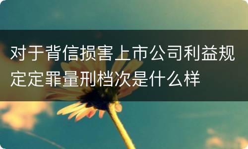 对于背信损害上市公司利益规定定罪量刑档次是什么样