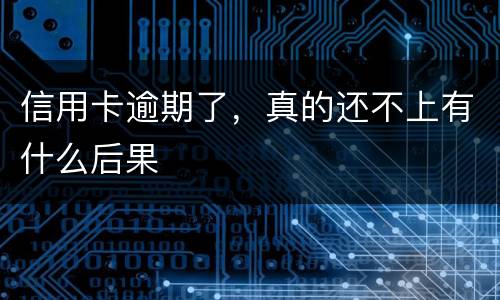 信用卡逾期了，真的还不上有什么后果