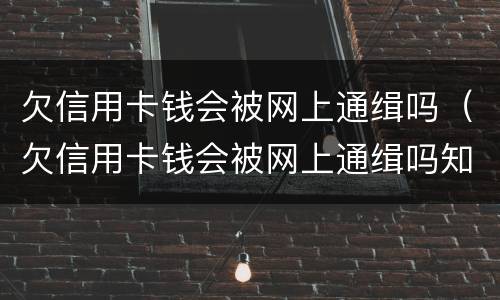 欠信用卡钱会被网上通缉吗（欠信用卡钱会被网上通缉吗知乎）