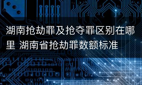 湖南抢劫罪及抢夺罪区别在哪里 湖南省抢劫罪数额标准