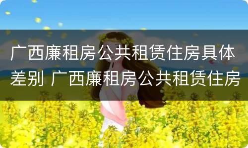 广西廉租房公共租赁住房具体差别 广西廉租房公共租赁住房具体差别有哪些