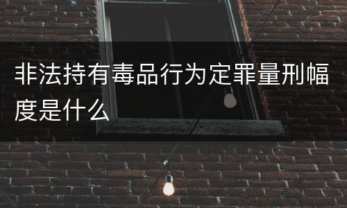 非法持有毒品行为定罪量刑幅度是什么