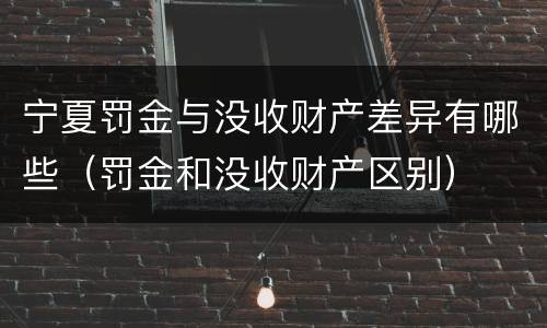 宁夏罚金与没收财产差异有哪些（罚金和没收财产区别）