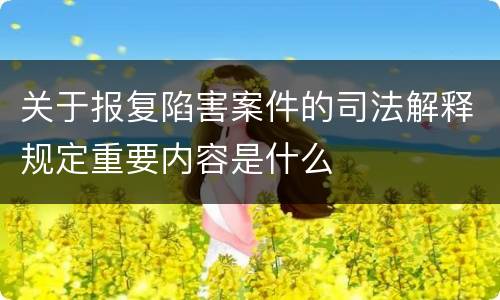 关于报复陷害案件的司法解释规定重要内容是什么