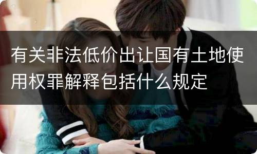 有关非法低价出让国有土地使用权罪解释包括什么规定