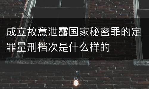 成立故意泄露国家秘密罪的定罪量刑档次是什么样的