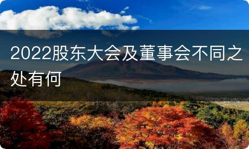 2022股东大会及董事会不同之处有何