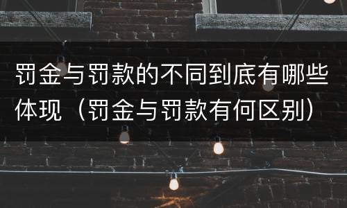 罚金与罚款的不同到底有哪些体现（罚金与罚款有何区别）