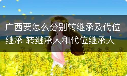 广西要怎么分别转继承及代位继承 转继承人和代位继承人