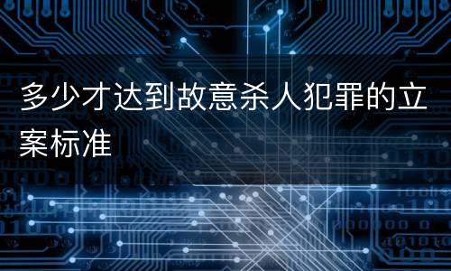 多少才达到故意杀人犯罪的立案标准