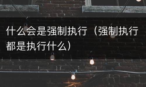 什么会是强制执行（强制执行都是执行什么）