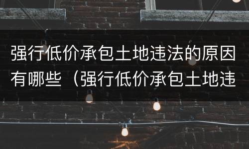 强行低价承包土地违法的原因有哪些（强行低价承包土地违法的原因有哪些方面）