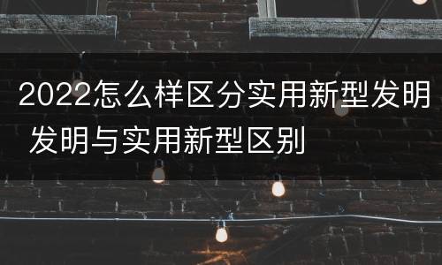 2022怎么样区分实用新型发明 发明与实用新型区别