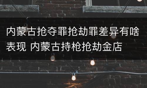 内蒙古抢夺罪抢劫罪差异有啥表现 内蒙古持枪抢劫金店