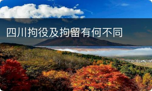 四川拘役及拘留有何不同