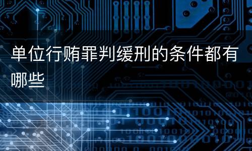 单位行贿罪判缓刑的条件都有哪些
