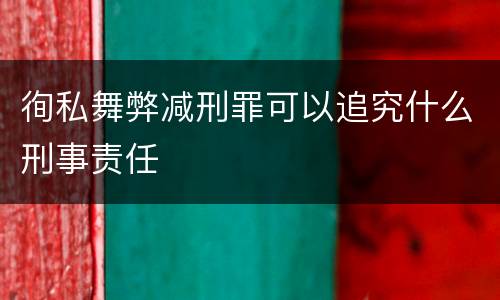 徇私舞弊减刑罪可以追究什么刑事责任