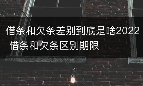 借条和欠条差别到底是啥2022 借条和欠条区别期限