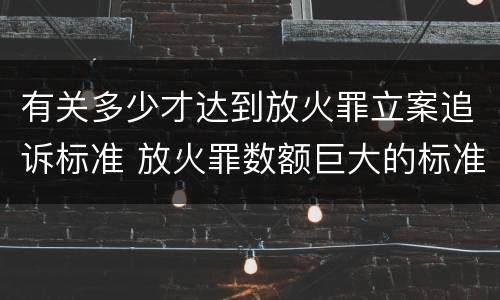 有关多少才达到放火罪立案追诉标准 放火罪数额巨大的标准