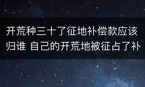 开荒种三十了征地补偿款应该归谁 自己的开荒地被征占了补偿款归谁