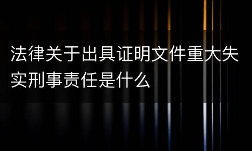 法律关于出具证明文件重大失实刑事责任是什么