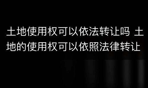 土地使用权可以依法转让吗 土地的使用权可以依照法律转让吗