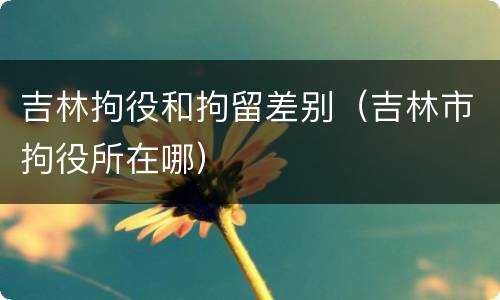 吉林拘役和拘留差别（吉林市拘役所在哪）