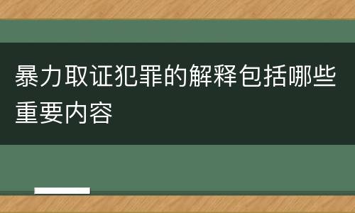 暴力取证犯罪的解释包括哪些重要内容