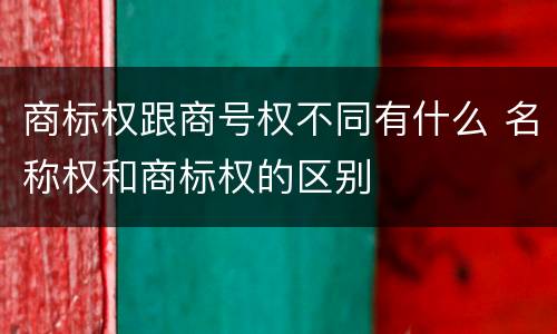 商标权跟商号权不同有什么 名称权和商标权的区别