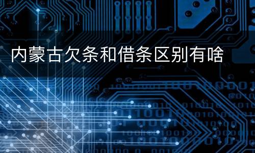 内蒙古欠条和借条区别有啥