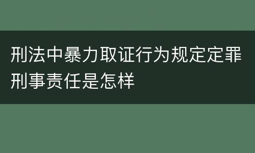 刑法中暴力取证行为规定定罪刑事责任是怎样