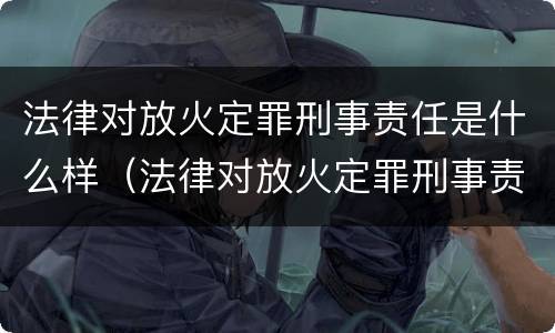 法律对放火定罪刑事责任是什么样（法律对放火定罪刑事责任是什么样的规定）