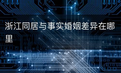 浙江同居与事实婚姻差异在哪里