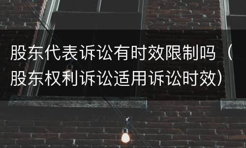 股东代表诉讼有时效限制吗（股东权利诉讼适用诉讼时效）