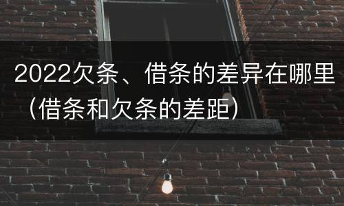 2022欠条、借条的差异在哪里（借条和欠条的差距）