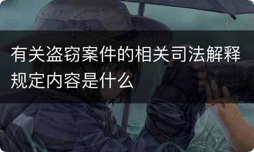 有关盗窃案件的相关司法解释规定内容是什么