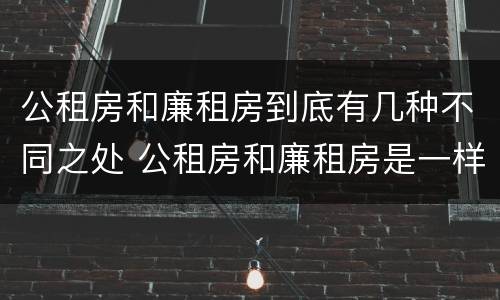 公租房和廉租房到底有几种不同之处 公租房和廉租房是一样吗